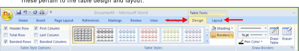Table Style Options  