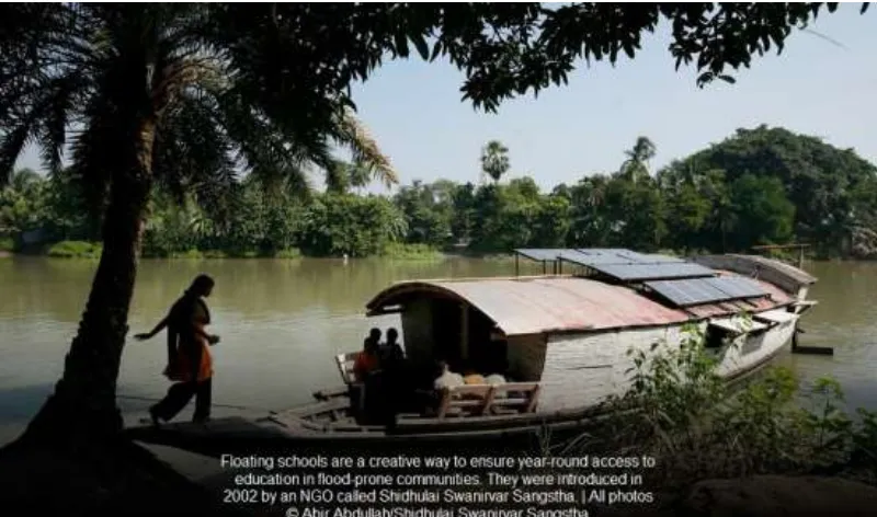 Gambar II. 8 Sekolah Apung di Bangladesh 