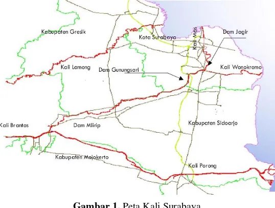 Gambar 1. Peta Kali Surabaya 