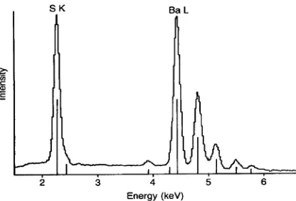 Gambar 2.8. Spektrum EDX yang Menggambarkan Energi dan Intensitas (Russ, 1984) 