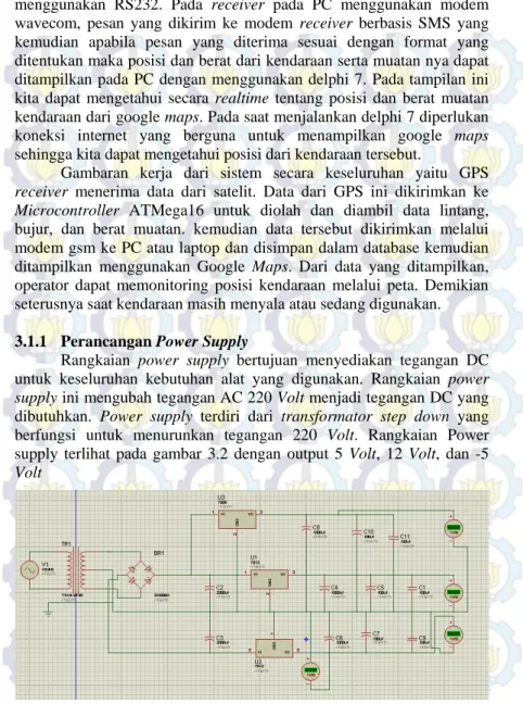 Gambar 3.2 Skematik Power Supply 5 Volt, 12 Volt, dan 7,5 Volt 