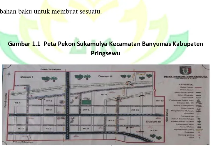 Gambar 1.1  Peta Pekon Sukamulya Kecamatan Banyumas Kabupaten 
