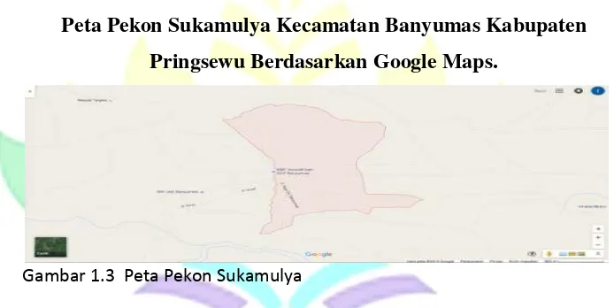 Gambar 1.3 Peta Pekon Sukamulya Kecamatan Banyumas Kabupaten 