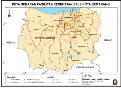 Gambar IV.1Peta Sebaran Fasilitas Kesehatan BPJS Kota Semarang