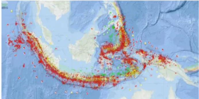 Gambar  5  menginformasikan  jalur  gempa  di  Kawasan  asia  Tenggara  hingga  Papua  Nugini