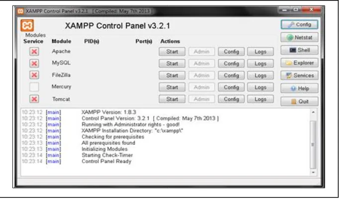 Gambar 2.3 Antarmuka Halaman Utama XAMPP 