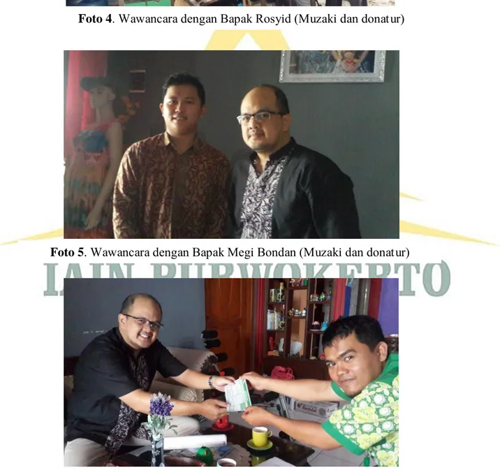 Foto 5. Wawancara dengan Bapak Megi Bondan (Muzaki dan donatur) 