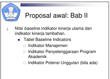 Tabel Baseline Indicators