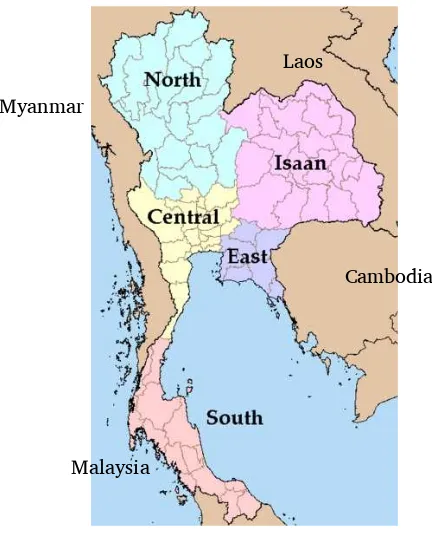 Figure 1. Regions of Thailand. 