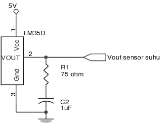 Gambar 3-2. Rangkaian sensor suhu LM35D 