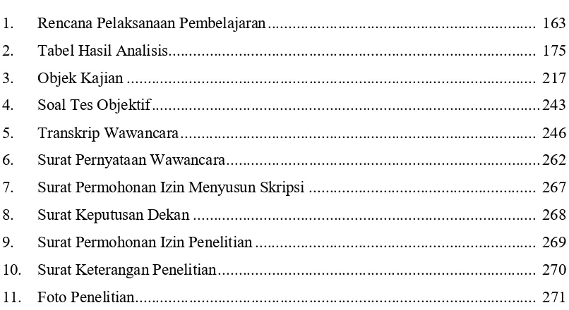 Tabel Hasil Analisis ........................................................................................