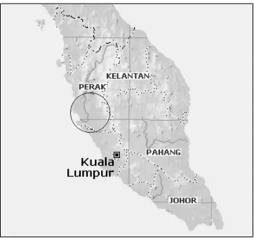 Figure 2. Approximate location of Semai on the Malay peninsula. 