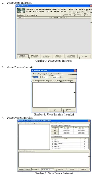 Gambar 3. Form Input Instruksi 