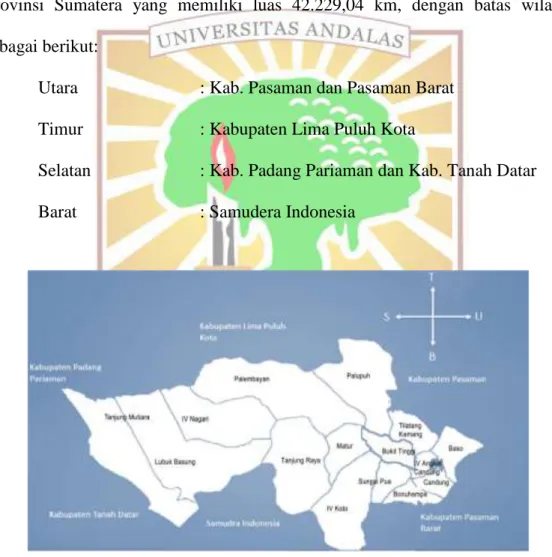 Gambar 1 Peta Wilayah Kabupaten Agam 