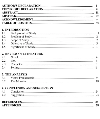 TABLE OF CONTETS………………………………………………………   vii  1.