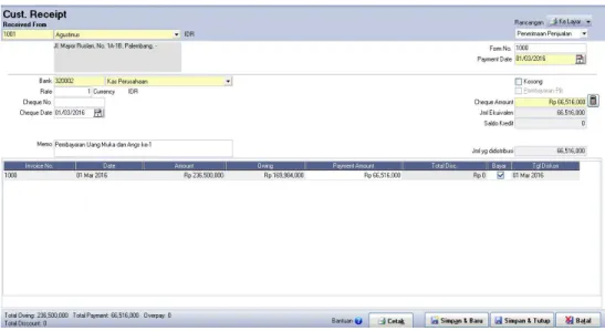 Gambar 4.5 Menginput Penerimaan Kas