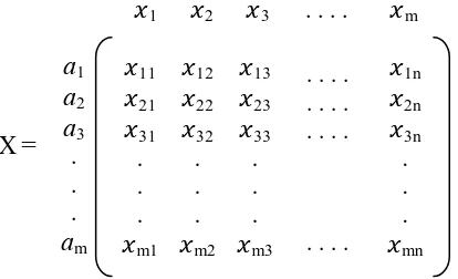 Gambar 2.4 Matriks keputusan (Xij)mxn 