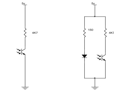 Gambar 3.2.a. Phototransistor      Gambar 3.2.b. sensor rotary encoder