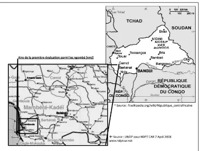 Figure 1 : Carte de l'aire ngombé en République Centrafricaine 