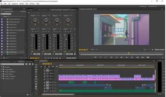 Gambar 16. Screenshot proses editing film animasi “CHASE!” 