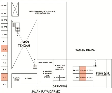 Gambar 2. Denah SMA Santa Maria Surabaya 