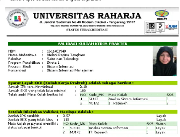 Gambar 5. Form Validasi Kuliah Kerja Praktek  