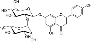Gambar I.2 Struktur Molekul Hesperidin (C16H14O6)(Wikipedia, 2013) 
