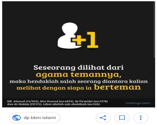 Gambar 3: tentang berteman (hasil screenshot) 