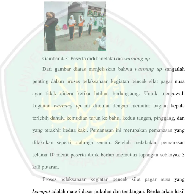 Gambar 4.3: Peserta didik melakukan warming up 