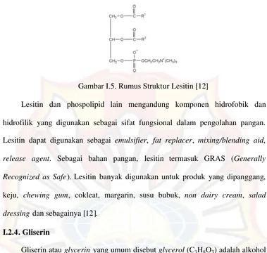 Gambar I.5. Rumus Struktur Lesitin [12]