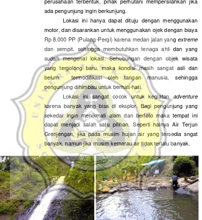 Gambar 3.2  Objek Wisata Air Terjun Kali Ingkung di Agrowisata Jollong Sumber : Dokumen Pribadi (2017)  