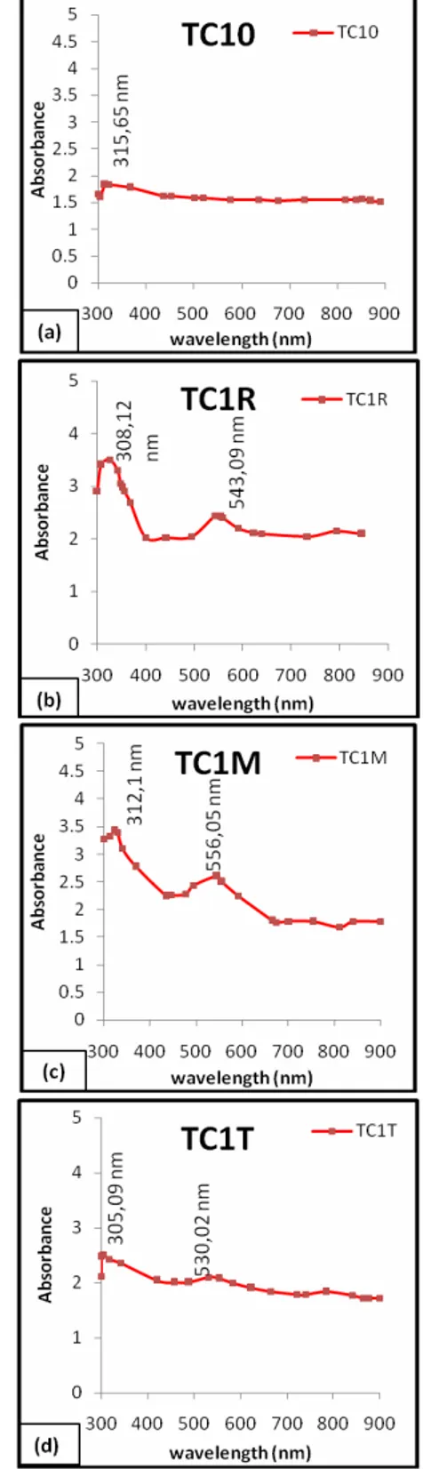 Tabel 3. Kode sampel Spektrum absorbsi lapisan TiO 2 . Lapisan TiO 2 yang digunakan