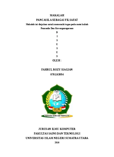 Makalah Pancasila Sebagai Filsafat Makal 1792