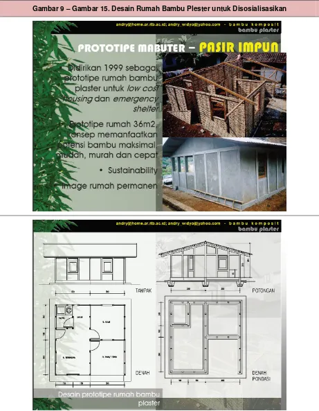 Gambar 9 – Gambar 15. Desain Rumah Bambu Plester untuk Disosialisasikan 