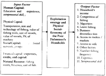 Figure 3.3: Input-Output Factors affecting physical household econom y o f the poor fishermen