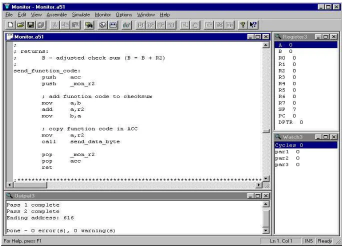 Gambar 2.8 Software 8051 Editor, Assembler, Simulator (IDE) 