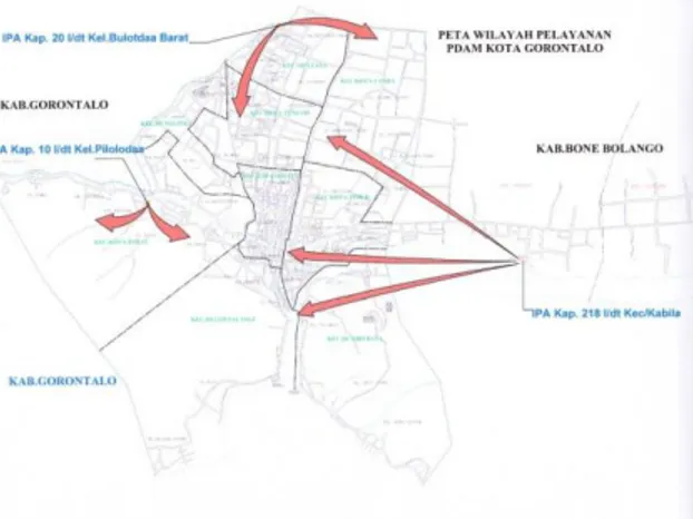 Gambar 4.1 Peta Wilayah Pelayanan PDAM Kota Gorontalo 