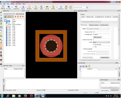 Gambar lampiran C desain awal simulasi terahertz waveguide yang dilakukan 