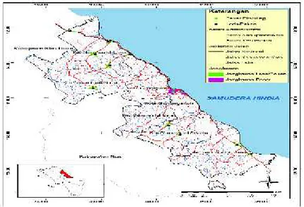 Gambar 3. Peta Pasar dan Pekan Eksisting Kota Gunungsitoli. (Analisis Penulis, 2017)