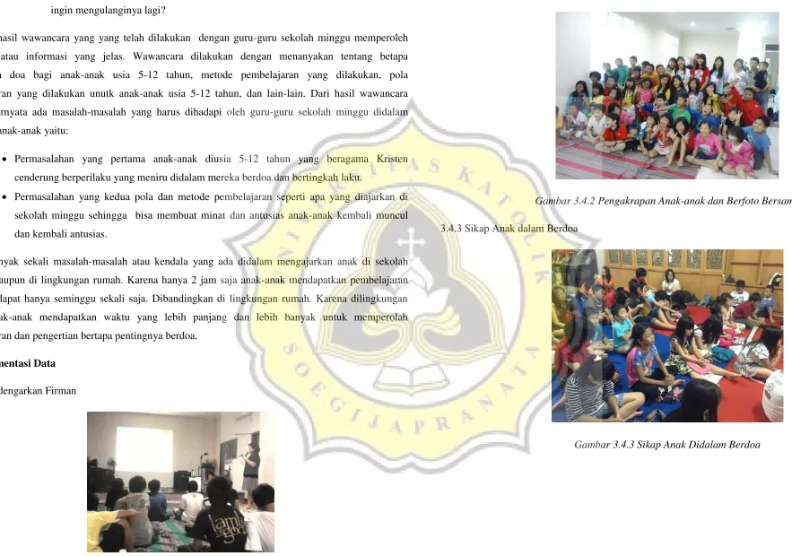 Gambar 3.4.3 Sikap Anak Didalam Berdoa 