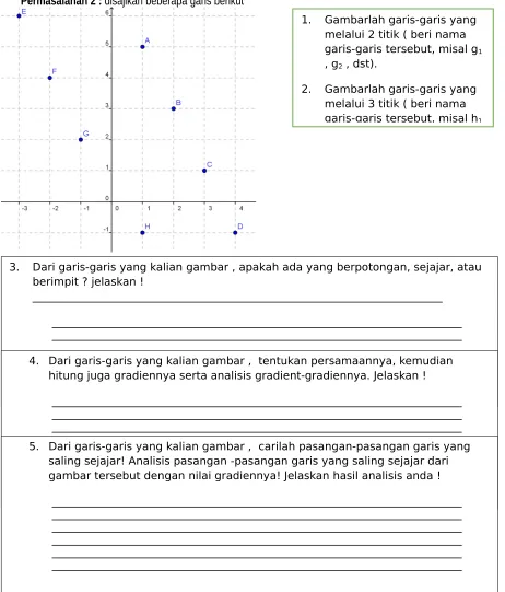 Gambarlah garis-garis yang  
