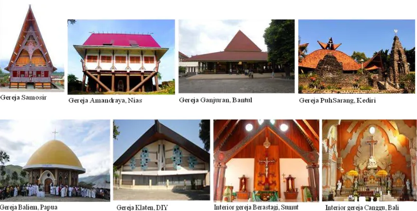 Gambar 1 Ragam Arsitektur Gereja Katolik di Indonesia dalam Proses Inkulturasi Sumber: http://www.google.co.id 