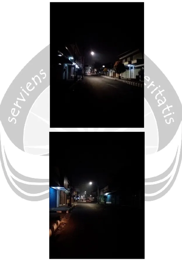 Gambar Kondisi Jalan yang Gelap Akibat Jauhnya Spasi Tiang Lampu 