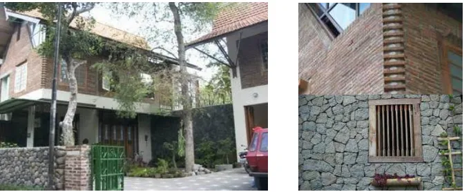 Figure 6. Residence and dance studio of Yogyakarta’s artists, showing the simple details which supported by fitted material gives the impression of strong character (identities) house
