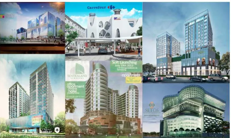 Gambar 1.1.1. Bentuk fasad kawasan perbelanjaan yang sudah akan dibangun di kawasan pusat perdagangan kota Semarang (Sumber: www.skyscrapercity.com)