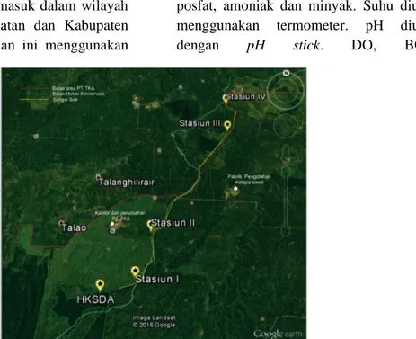 Gambar 1. Peta Lokasi Penelitian di kawasan PT. Tidar Kerinci Agung (Google Earth) 