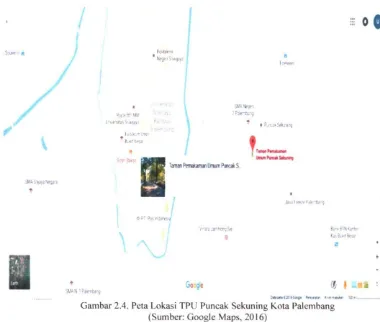 Gambar 2.4. Peta Lokasi TPU Puncak Sekuning Kota Paiembang 