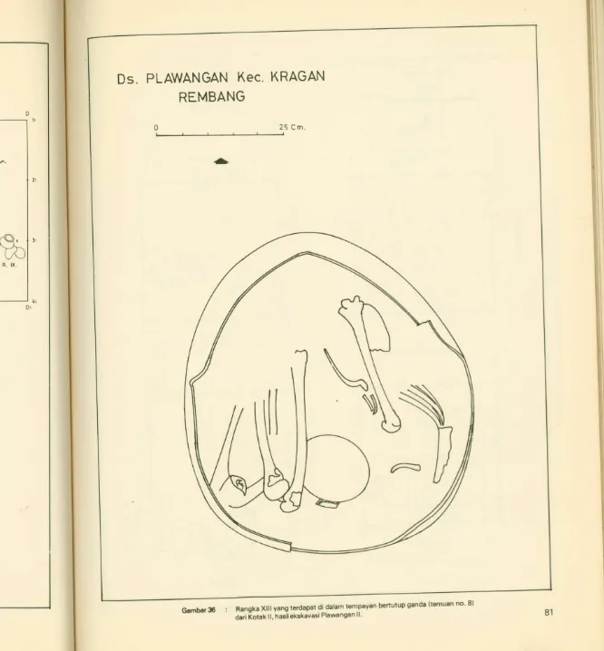 Gambar no. 35: Denah Temuan Kotak IV Ekskavasi Plawangan II. 