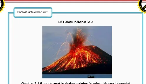 Gambar 3.1 Gunung anak krakatau meletus (sumber : Natgeo Indonesia)