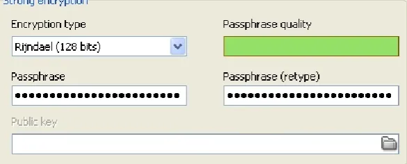 Gambar 1: Daftar tipe Encryption